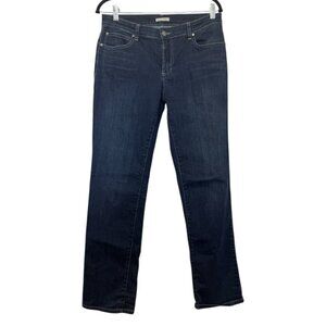 Eileen Fisher Jeans Women's Size 8 Blue Cotton Dark Wash Straight Leg
